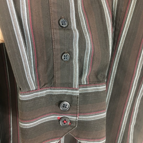 Guess Long Sleeve Brown Men's Shirt Size Large - Picture 5 of 5